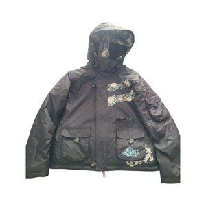 Sims Jacket Women S Black Full Zip Hoodie Snowboarding Winter Stripe Logo deluxe